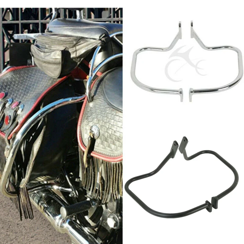 Подсидельная мотоциклетная сумка Guard Rail Crash Bar для Harley Softail Heritage Springer FLSTS черный/хром