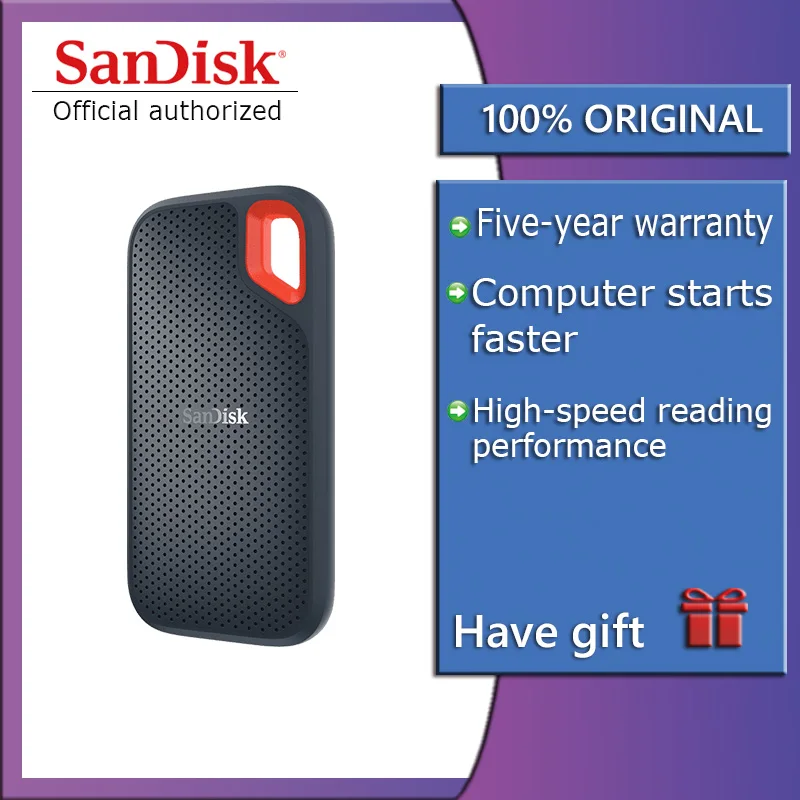 

SanDisk Flash Diode Extreme Speed SSD Mobile Solid State Disk 1T High Speed USB 3.1 Read 550M/S SDSSDE60