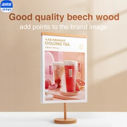 SVIAO – cadre en bois de hêtre de haute qualité A3, Promotion de produits, bannière publicitaire, présentoir pour café, gâteau, Menu, planche d'étagère 