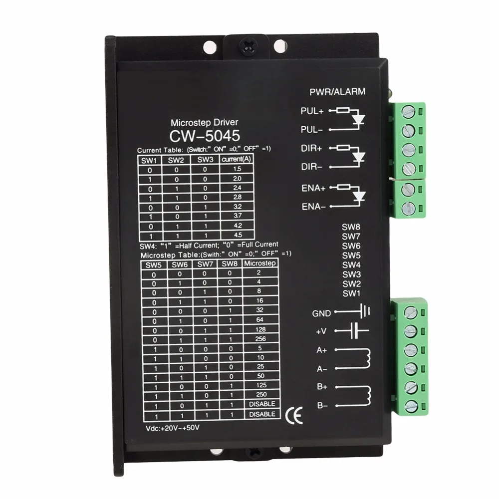 CW-5045 4.5A 24V-50VDC шаговый двигатель драйвер шаговый мотор контроллер драйвер для ЧПУ гибридные двигатели машина ЧПУ фрезерные наборы