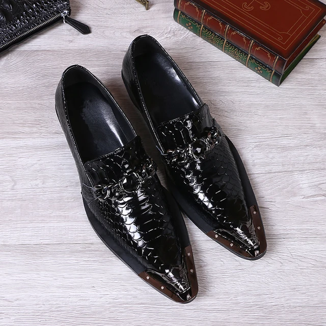 Men's Patent Leather Fashion Trend Pointed Toe Business Office Wedding  Rubber Casual With Tuxedo Shoes New Summer zapatos hombre - AliExpress