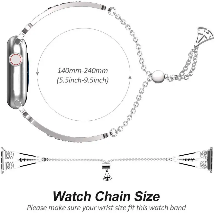 Алмазный ремешок для apple watch 5 4 3 2 1 ремешок 44 мм 40 мм 42 мм 38 мм для iWatch серии 5 4 3 2 ремешок браслет из нержавеющей стали для женщин