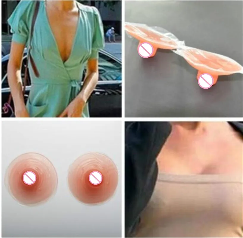 

A Pair 2019 Sexy False Nipple For Crossdresser Simulation Breast Stickers Female Adults Soft Lifelike Mastectomy Drag Queen New