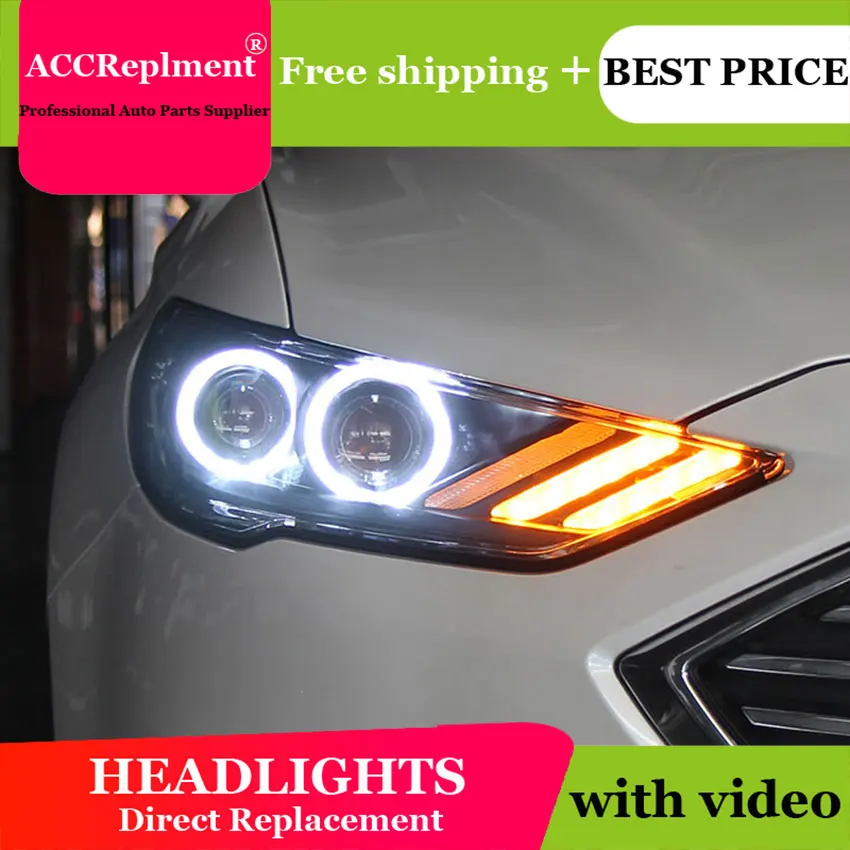 Car Styling for Ford Fusion Mondeo Headlights 2017-2019 DRL Lens Double Beam Mustan LED Headlight HID Xenon bi xenon lens | Автомобили и