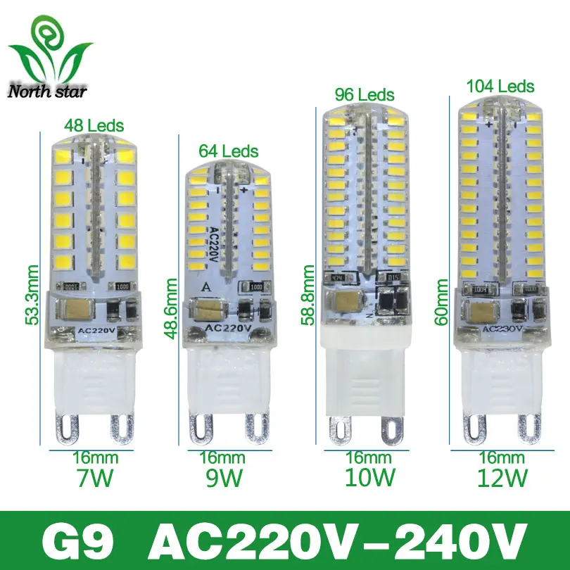 3 Вт 7 9 12 G9 G4 Led SMD 3014 2835 220 в В Точечный светильник для силикона хрустальный s