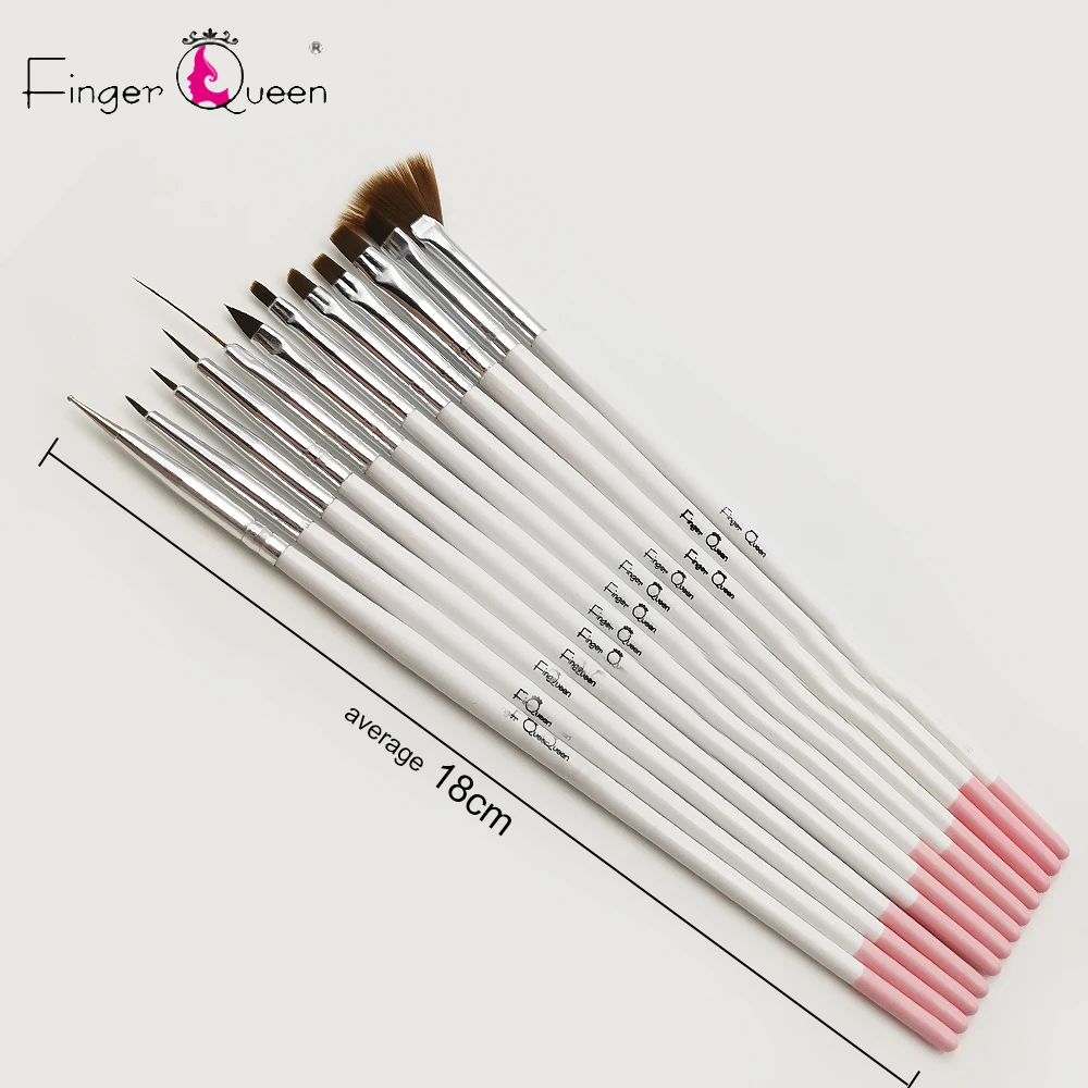 12 шт./компл. Косметическая Ручка Акриловая кисть для дизайна ногтей белый держатель для ногтей Гелевая Кисть-ручка для резьбы жидкая пудра DIY для рисования ногтей B024