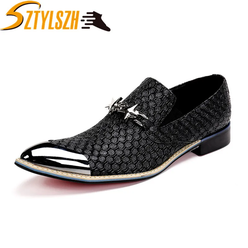 

2019 New Italian Formal Snake Fish Skin Dress Office Footwear Luxury Brand Fashion Elegant Oxford Shoes For Men Wedding Shoes