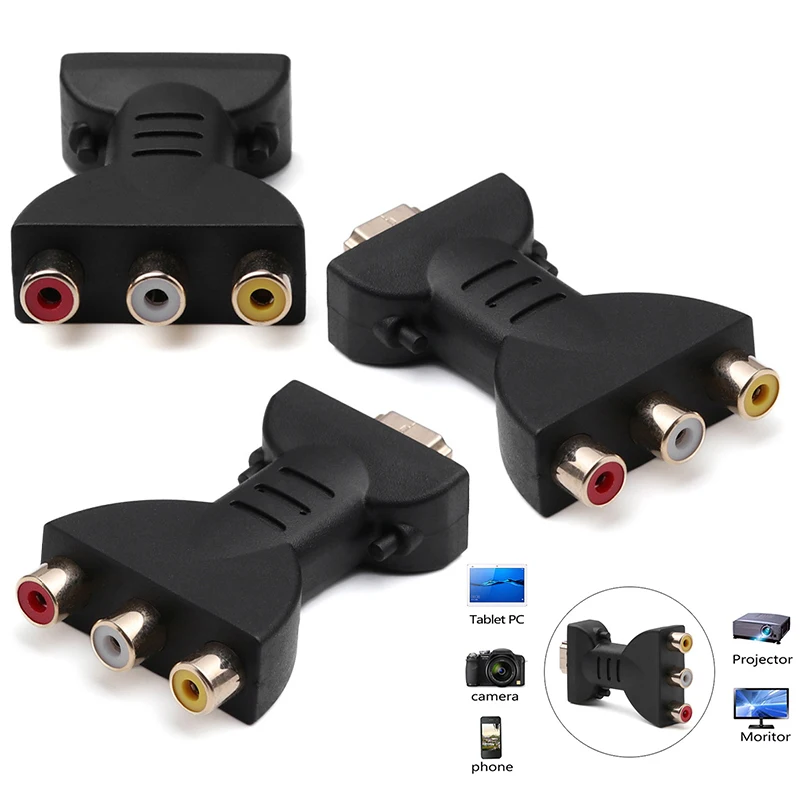 Цифровой AV-сигнал HDMI-совместимый с 3 RCA аудио адаптер компонентный