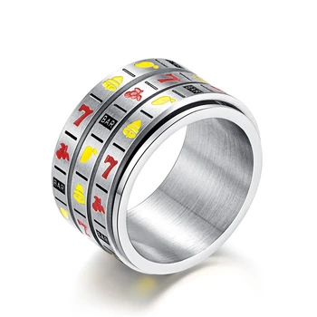 

Bohemia Three Layers Fruit Slot Machine Spinner Rings for Women Ladies Jewelry Fashion 316l Stainless Steel Wedding Band Ringen