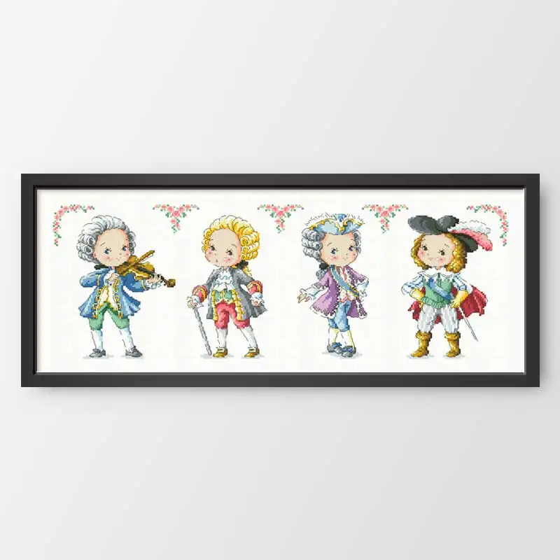 

Fishxx напечатанный на холсте Счетный Китайский Набор для вышивки крестиком вышивка милый ретро джентльмен