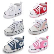 Scarpe da bambino ragazzo ragazza stella solido Sneaker cotone morbido suola antiscivolo neonato primi camminatori bambino Casual tela presepe scarpe