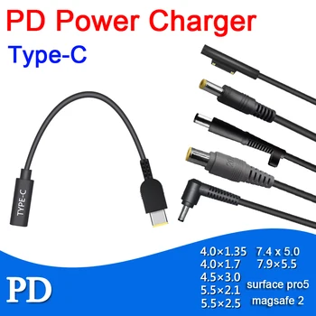 

PD Decoy trigger fast charge Converter Adapter CABLE USB TYPE-C TO DC Connector for charging notebook surface magsafe dell HP