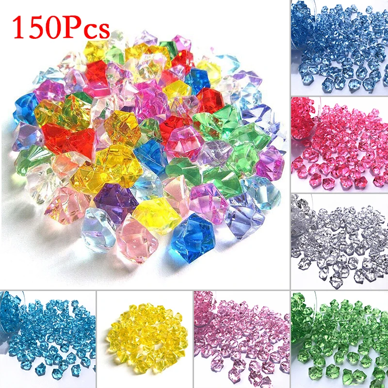 

150x Acrylic Crystal Gem Stone ICE Rocks Table Scatter Vase Decoration Party Bar