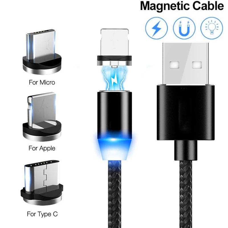 Магнитный USB-кабель для быстрой зарядки и передачи данных Xiaomi 8 9 F1 CC9 MIX 3 OPPO A3 A3S A5 F5