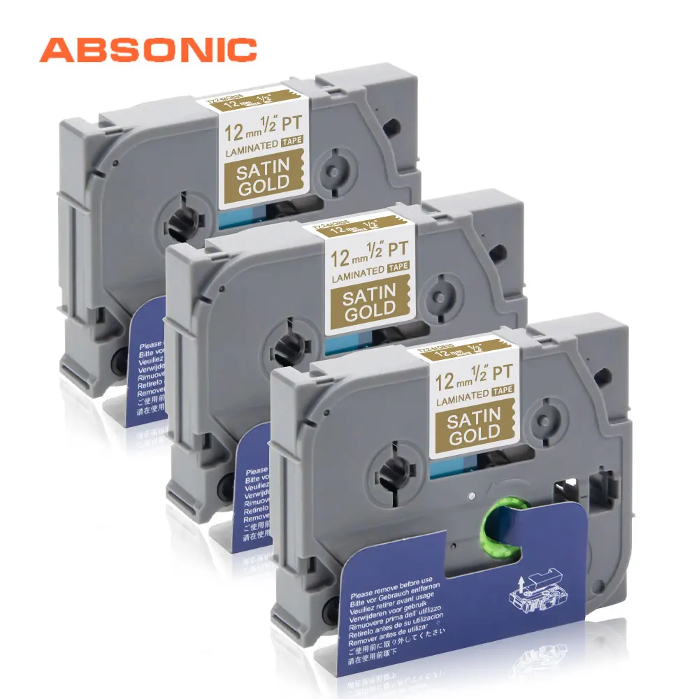 Absoonic 3 шт. этикетки TZ MQ835 TZe TZE 12 мм ламинированная лента Compatble Brother P Touch белая