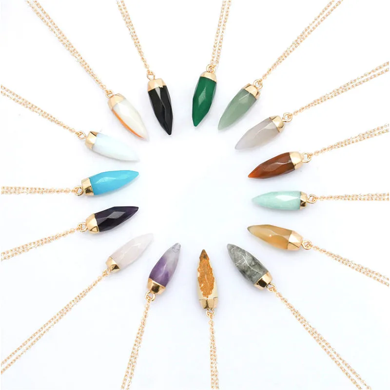 Fashion Artificial Crystal Stone Women's Pendant Necklaces Statement Bohemian Jewelry Necklace Chain | Украшения и аксессуары