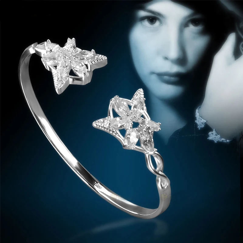 Кольца LOTR повелитель принцессы Arwen Evenstar Браслет-манжета из стерлингового серебра