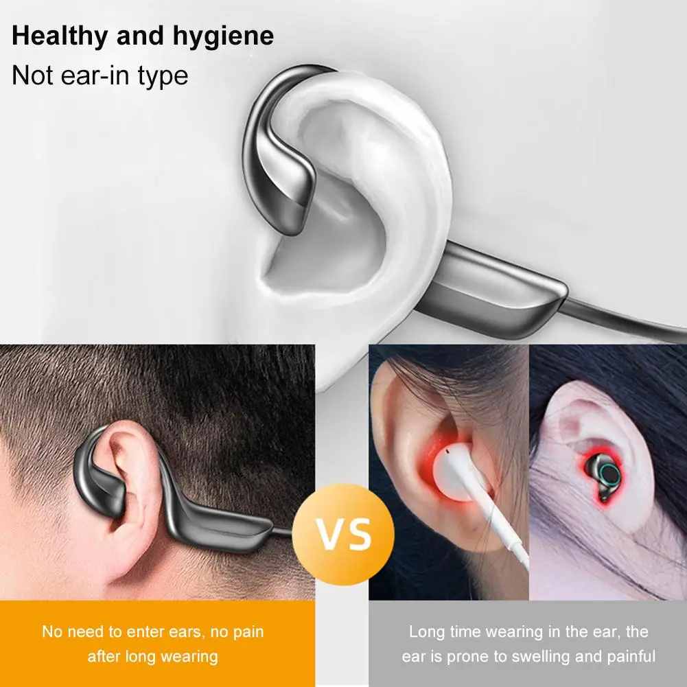 Bone Conduction Headphones Bluetooth 5 0 Headset Sports Waterproof Sweatproof Wireless Earphones With Mic For Apple Android