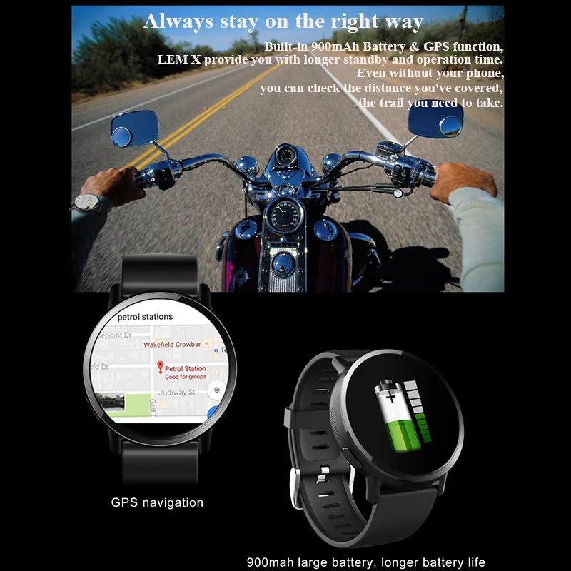 Смарт часы LEMFO LEM X мужские 2 03 дюйма 4G Wi Fi GPS 8 МП|Смарт-часы| |