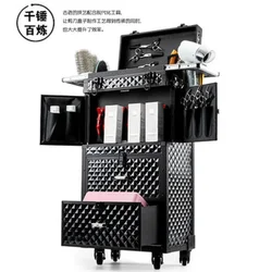 Luxury Large Volume Multifunctional Cosmetic Rolling Luggage Professional Hairdressing Tools Brand Custom Suitcase
