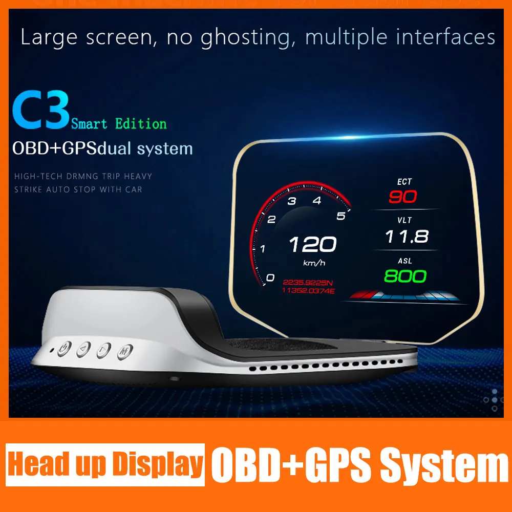  Head up Display, C1 OBD2 GPS LED OBD Car HUD Head up Display  Speedometer Projector System Diagnostic Tool : Electronics