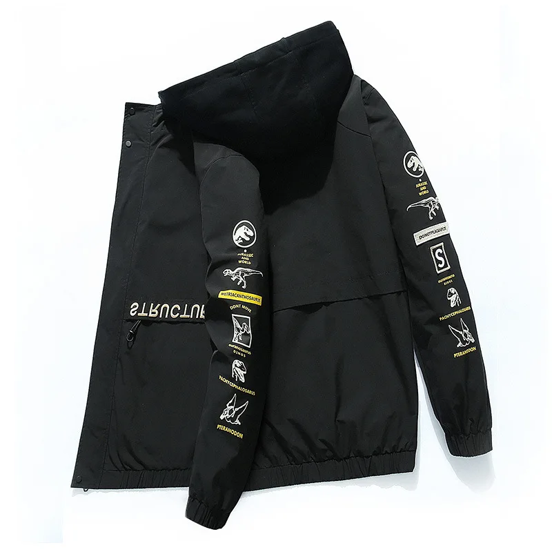 6XL 5XL 4XL 3XL 2XL Осенняя мужская куртка брендовая черная повседневная с капюшоном Свободная куртка-бомбер мужская ветровка тренд хип хоп Уличная