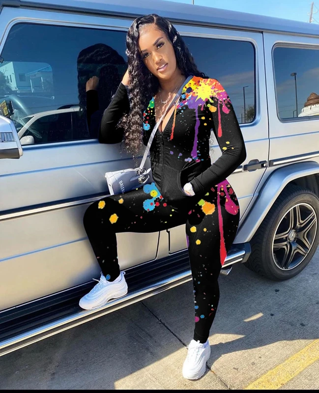 FREE SHIPPING Tie Dye Two Piece Tracksuit Set JKP4341