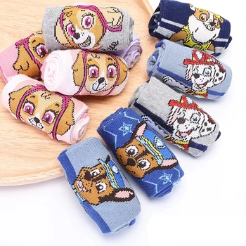 

5 pairs Genuine Paw Patrol Socks for girls boys cotton autumn winter Toddlers sox Skye Chase Marshall non slip breathable sock