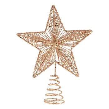 

1Pc 25cm Christmas Tree Topper Exquisite Iron Art Christmas Tree Ornament Tree Top Star Xmas Decoration