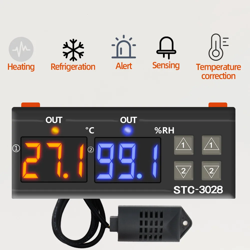 STC-3028 регулятор температуры и влажности воздуха 12 В/24 В/220 В 40% контроллер