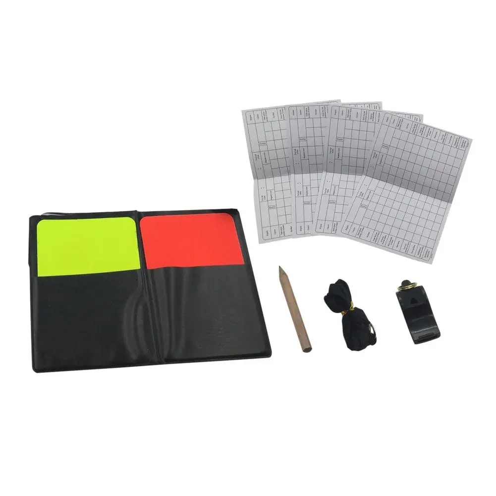 Football Referee Set Whistle Red Yellow Cards And Notebook Sports Lineman Ref 