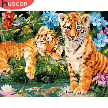 

HUACAN Paint By Number Tiger Animal Drawing On Canvas HandPainted Painting Art Gift DIY Pictures By Number Kits Home Decoration