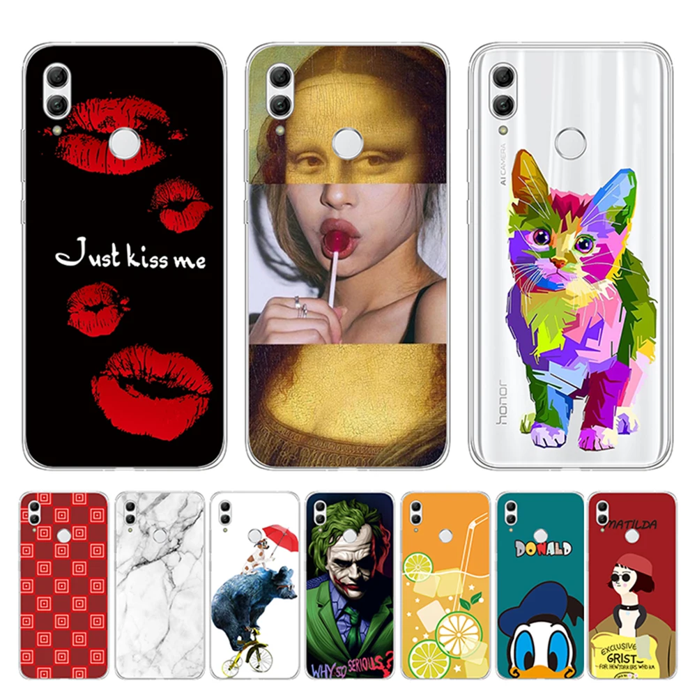 Silicone Phone Case for Huawei P Smart 2019 Cover Soft TPU Creative Painted Cute Shells Bags Coque |