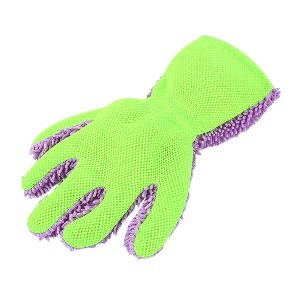 Vehemo коралловый флис пять пальцев перчатки для чистки автомобилей автомойки перчатки из микрофибры Инструмент воска Универсальные перчатки из микрофибры стирка