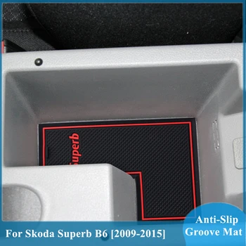 

For Skoda Superb B6 2009 2010 - 2015 MK2 Car Gate Slot Pad Non-Slip Cup Mat Anti Slip Door Groove Mat Interior Car Accessories