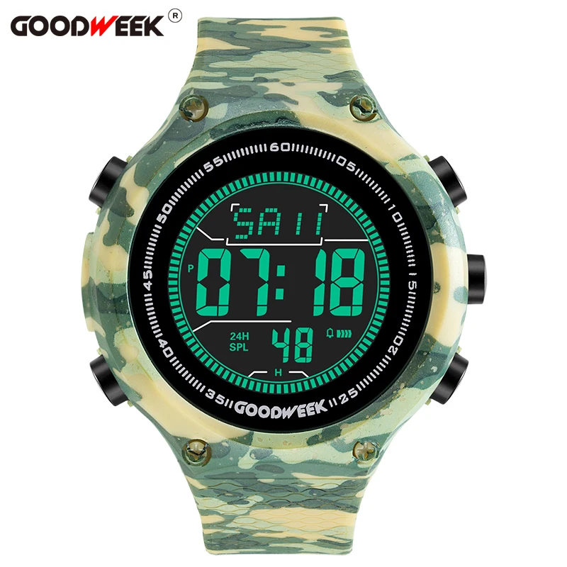 GOODWEEK Sport Watch Men Waterproof Silicone Military Digital Watch Led Analog Army Electronics Wrist Watches Reloj Hombre