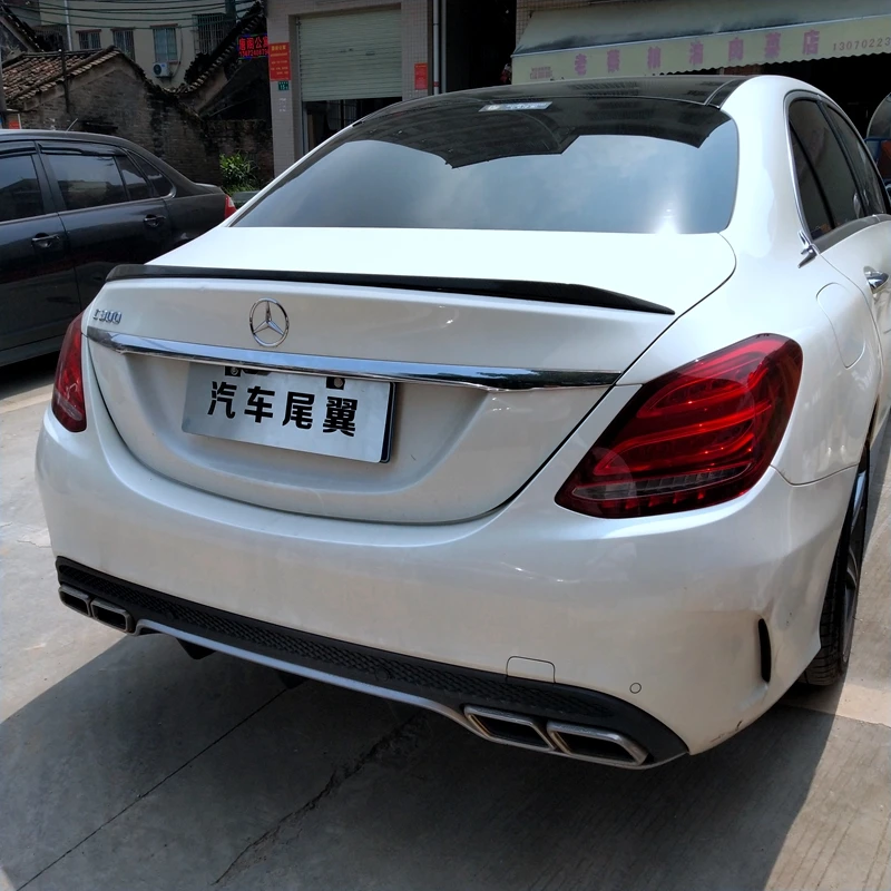 Для Mercedes Benz W205 спойлер- c-класс C180 C200L C63 спойлер Высокое качество ABS заднего крыла автомобиля Черный Белый спойер