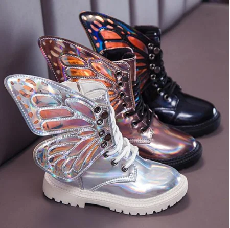 2019 New Winter Child Shoes PU Leather Waterproof Wing Martin Boots Kids Snow Brand Girls Boys High Fashion Sneakers | Детская одежда и