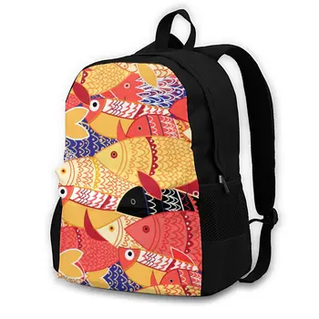

Bright Colorful Fish Backpack Shoulder Bag Casual Women Backpack Teenage Girl School Bag Bagpack
