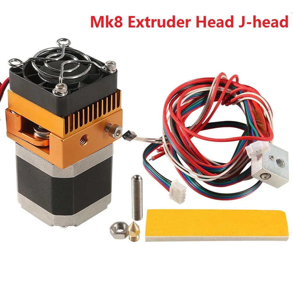 Mk8 экструдер головка J-Head Hotend 1,75 мм нить 0,4 мм Принтер сопло комплект экструзии 3d принтеры запчасти