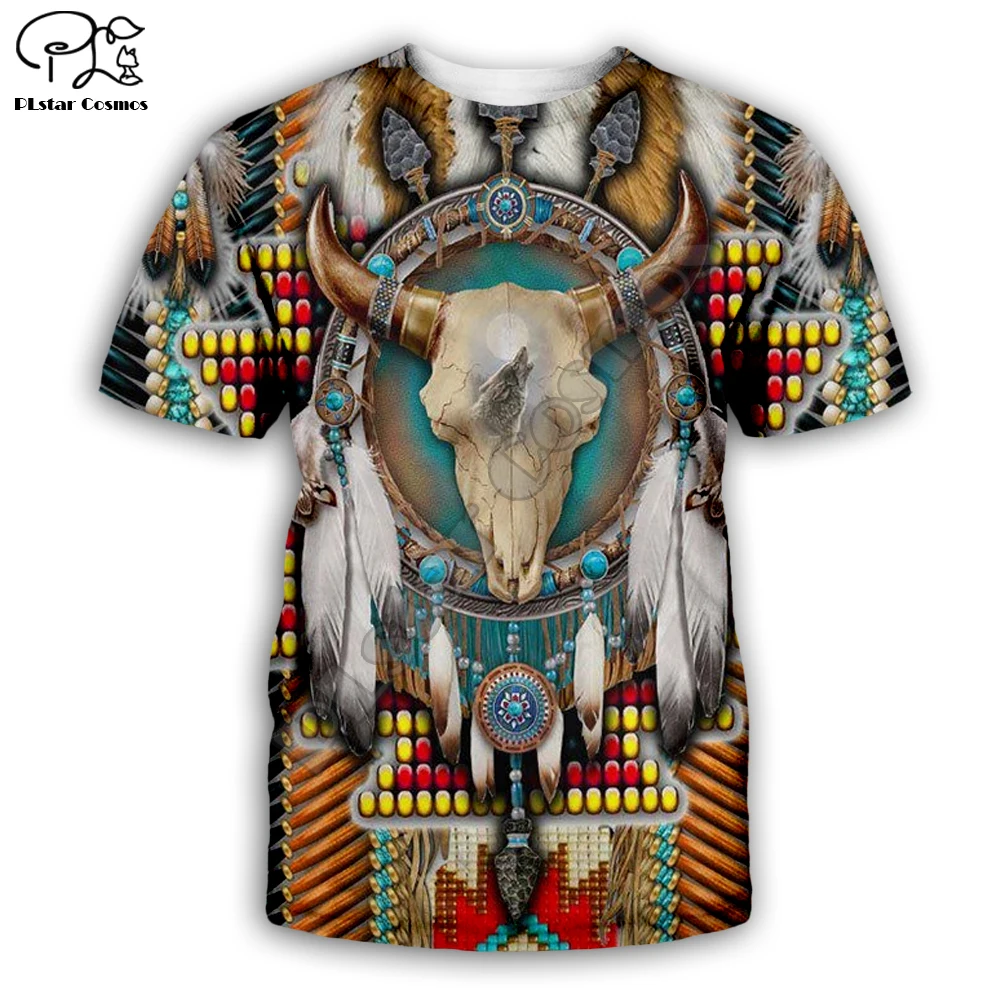 

Men women Unisex Native Indian Deer Print 3D t shirt Summer New Skull tshirts wolf eagle sleeveless tees casual short sleeve top