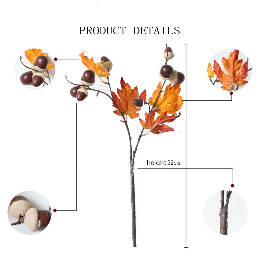 Model room window decoration artificial flower home living room decoration autumn scorpion shoots props simulation berry acorn