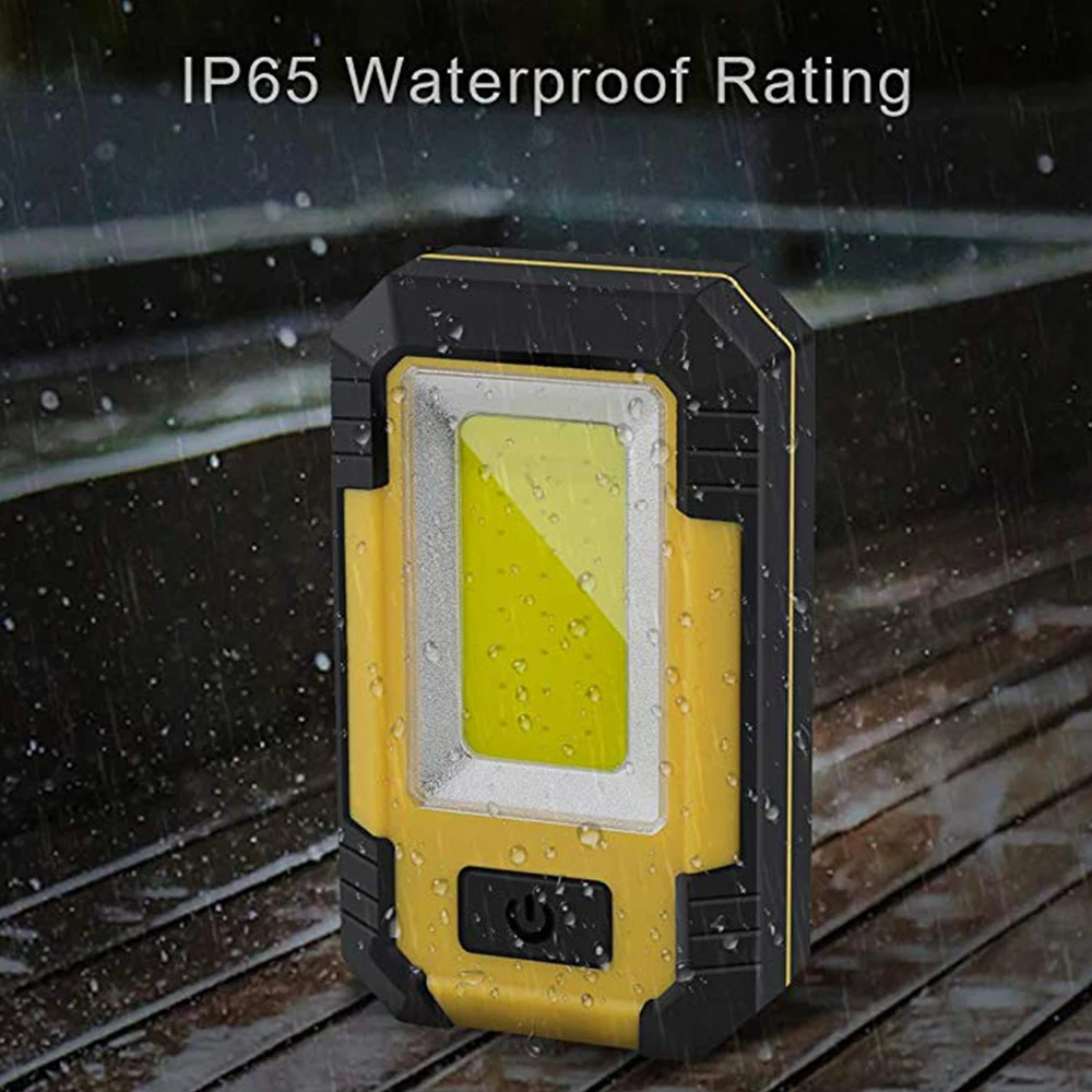 COB Work Light Portable LED Flashlight USB Rechargeable Adjustable Waterproof Camping Lantern Magnet hook with output