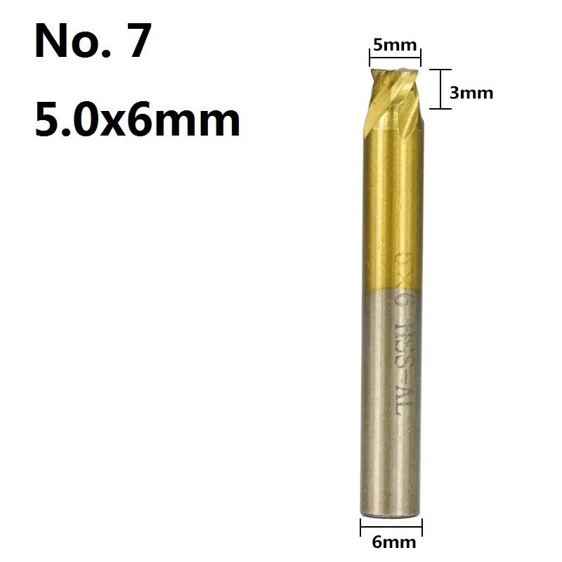 XCAN 1 шт. 6 мм хвостовик с Оловянным покрытием HSS Вертикальный Станок для нарезки ключей резаки для автомобильных дверей ключ резак машина часть 1,0 1,5 2,0 2,5 3,0 4,0 5,0 - Цвет: 5.0x6mm