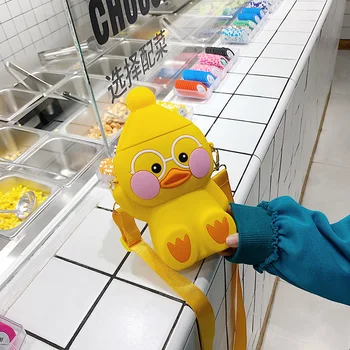 

Female Bag New Cartoon Silicone Cartoon Duck Crossbody Small Bag Wild Cute Shoulder Chain Bags Tide Mini Coin Purse with Strap