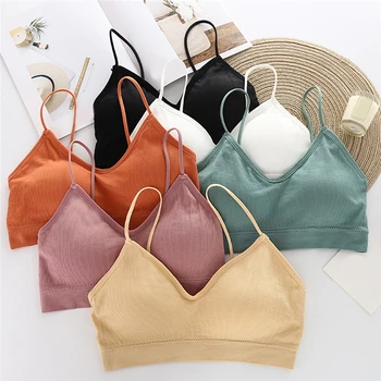 

Girls Sexy Bra Seamless Beauty Back One Pieces Simple Push Up Solid Wire Free Brassiere Women Lingerie