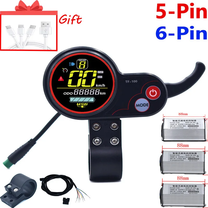 Kick Scooter Instrument TF-100 Display Scooter Skateboard Dashboard Outdoor Portable 5/6 pin for Kugoo M4 Electric Parts scooter accessories kick scooter