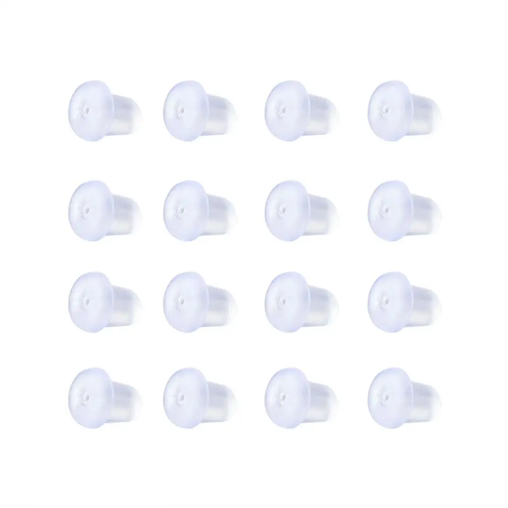 500 шт прозрачные Пластик Earwire Earnuts серьги задние фиксаторы для изготовления ювелирных изделий Аксессуары 6x5x4 мм, отверстие: 0,5 мм