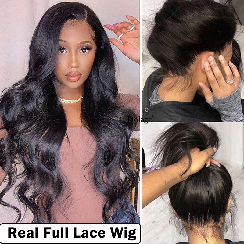 Pre Plucked Full Lace Human Hair Wigs Short Full Frontal Lace Wigs Human  Hair Hd Body Wave 360 Lace Frontal Wig Black For Women - Lace Wigs -  AliExpress