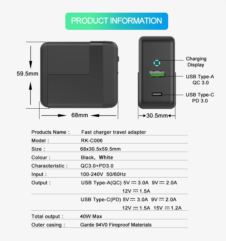 HKHUIBANG USB зарядное устройство портативное быстрое зарядное устройство QC3.0 для huawei Xiaomi samsung QC3.0 дорожный адаптер type-c PD зарядное устройство для iPhone 11